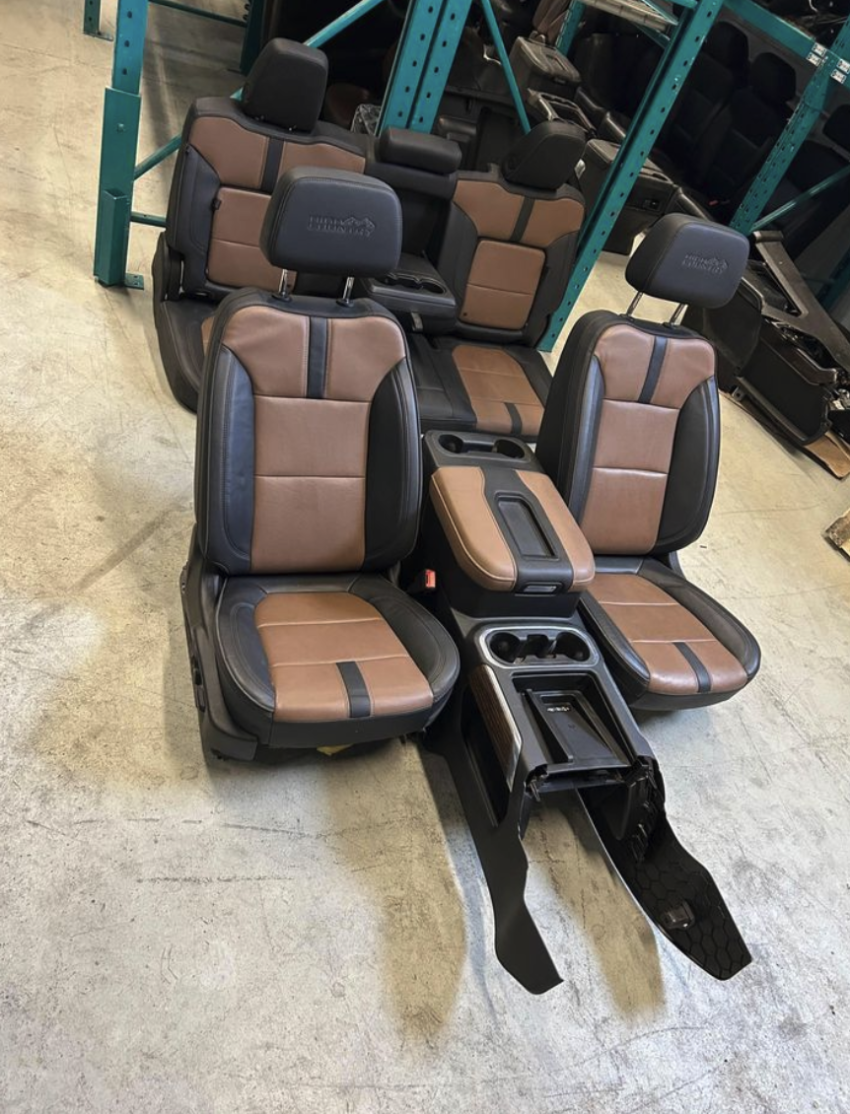 2019-2024 Chevy Silverado 1500/2500/3500 High Country Brown Leather Seats and Centre Console Set for Sale