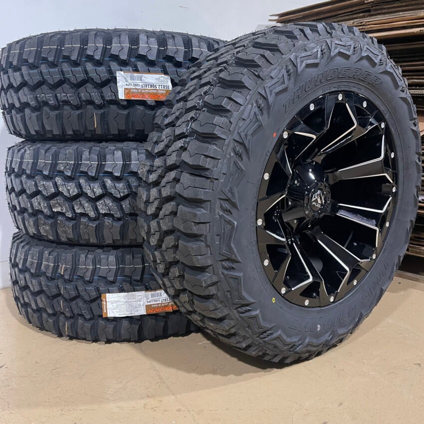 20x10 Fuel D576 Assault Black Wheels 35" MT Tires 8x6.5 Dodge Ram 2500