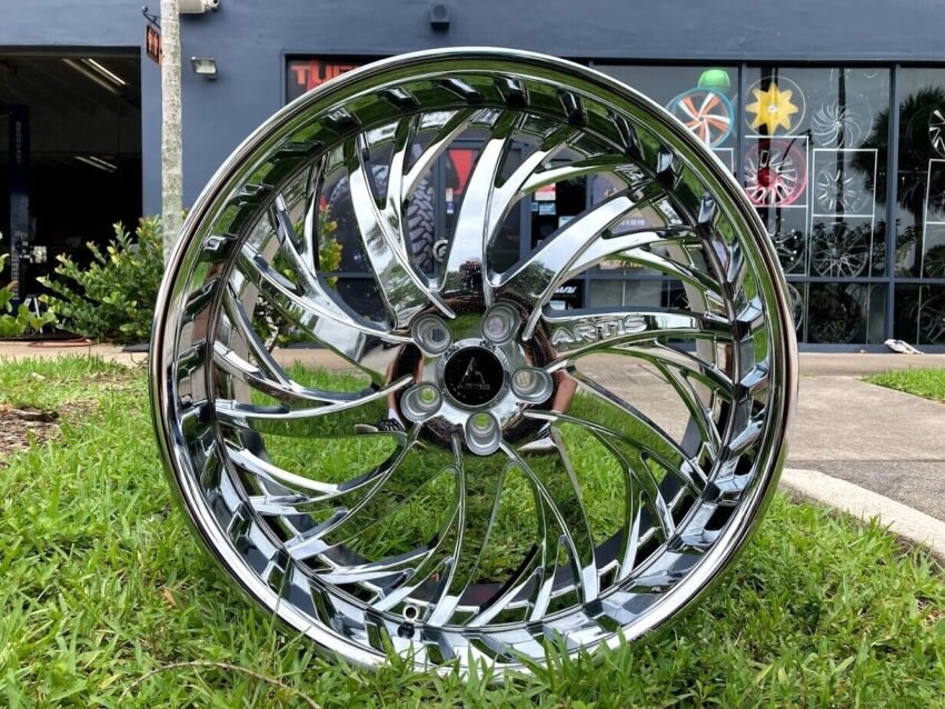 22"ARTIS DECATUR CHROME LIP WHEELS 5x115 22x9 HIGH OFFSET FORGIATO RUCCI LEXANI
