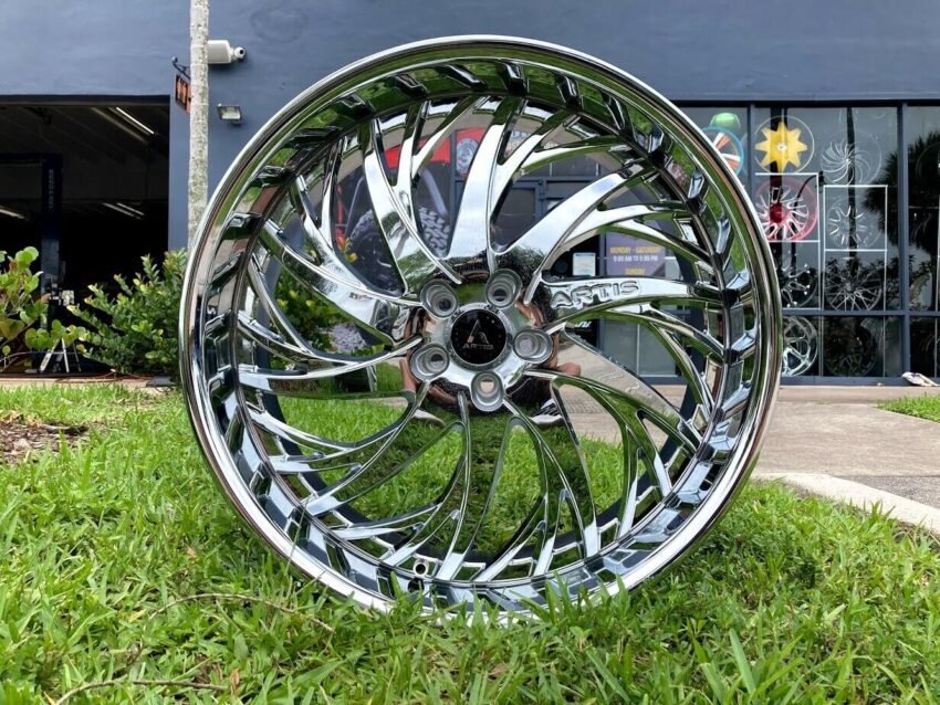 22"ARTIS DECATUR CHROME LIP WHEELS 5x115 22x9 HIGH OFFSET FORGIATO RUCCI LEXANI - Image 2