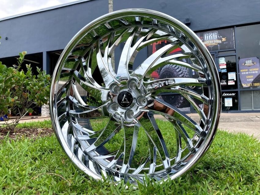 22"ARTIS DECATUR CHROME LIP WHEELS 5x115 22x9 HIGH OFFSET FORGIATO RUCCI LEXANI - Image 3