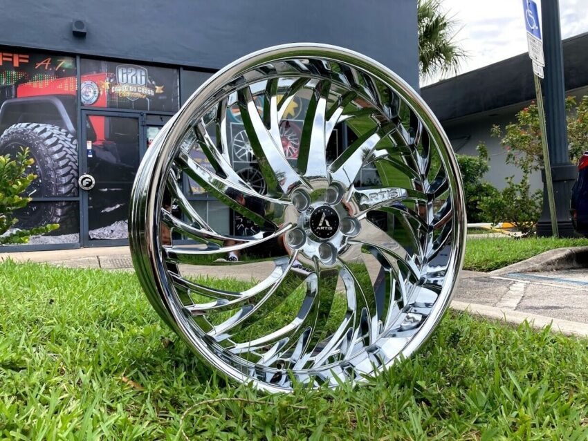 22"ARTIS DECATUR CHROME LIP WHEELS 5x115 22x9 HIGH OFFSET FORGIATO RUCCI LEXANI - Image 4