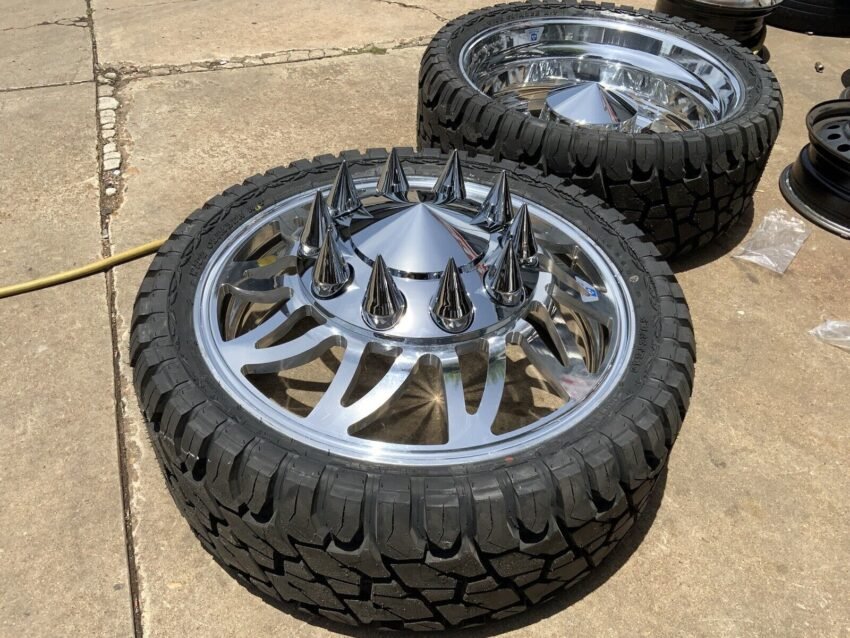 24” CUSTOM CUT ALCOA WHEELS FOR FORD CHEVY GMC RAM DUALLY TRUCKS W/37135024 Tire