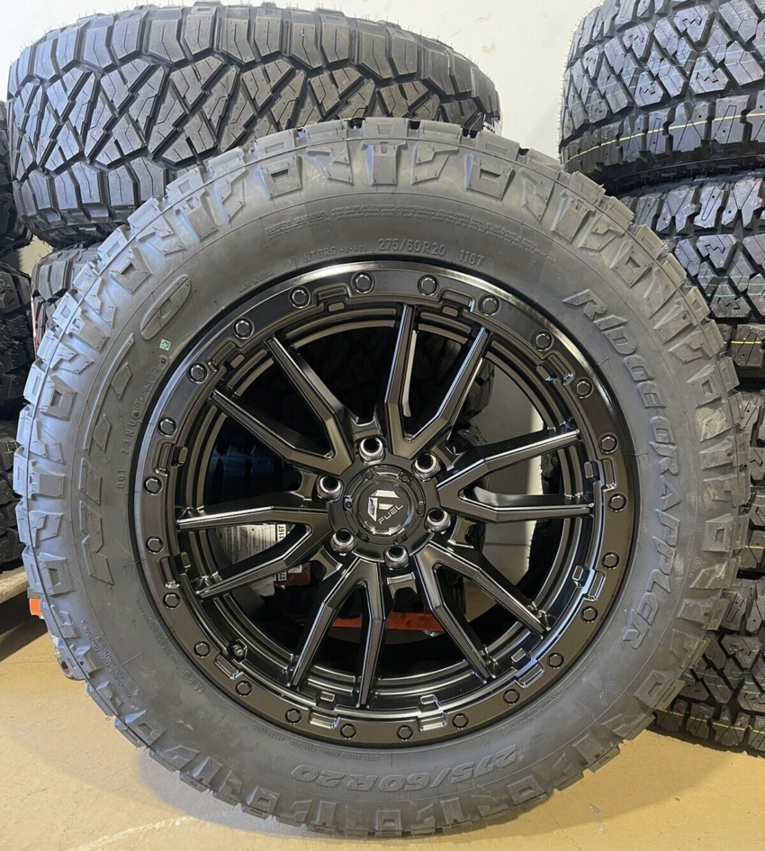5) 20x9 Fuel D679 Rebel Black Wheels 33" Nitto AT Tires 5x5 Jeep Wrangler JK JL - Image 4
