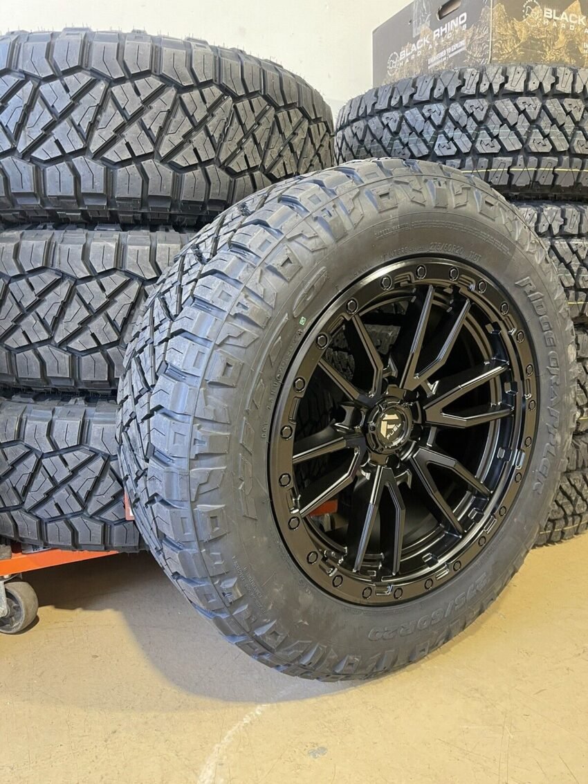 5) 20x9 Fuel D679 Rebel Black Wheels 33" Nitto AT Tires 5x5 Jeep Wrangler JK JL