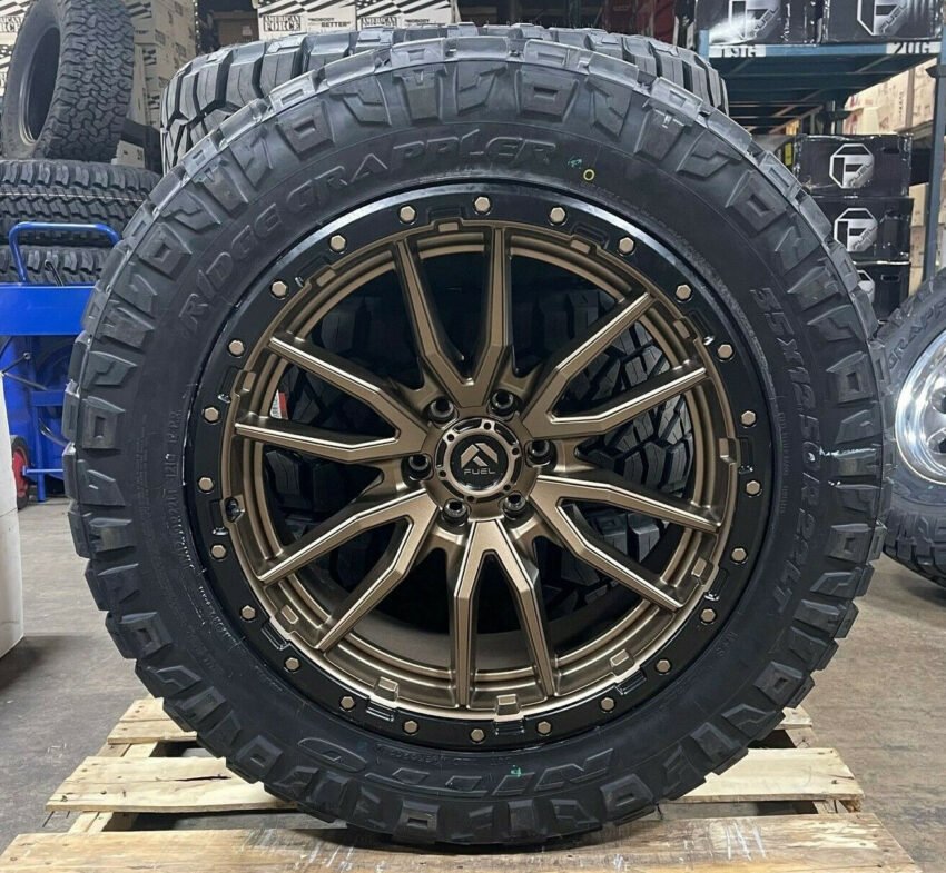 22x10 Fuel D681 Rebel Bronze Wheels 35" Nitto Tires 8x170 Ford Excursion F350