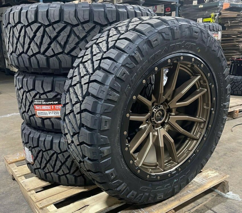 22x10 Fuel D681 Rebel Bronze Wheels 35" Nitto Tires 8x170 Ford Excursion F350 - Image 2