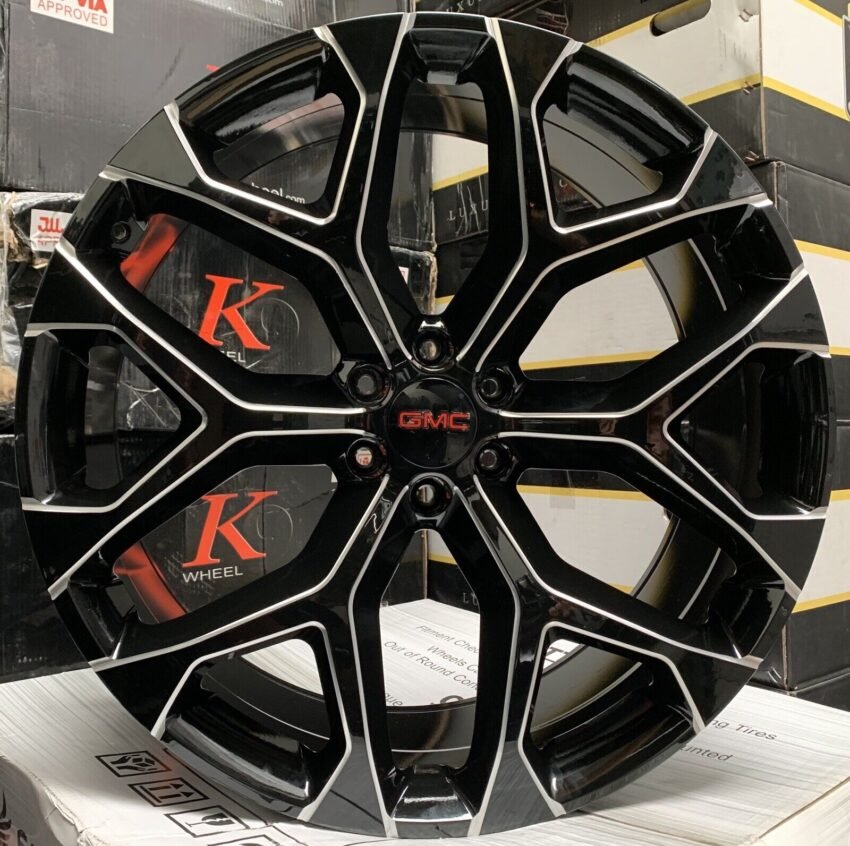 28” SNOWFLAKE BLACK MILLED CHEVY SILVERADO TAHOE WHEELS SIERRA YUKON RIMS TIRES - Image 2