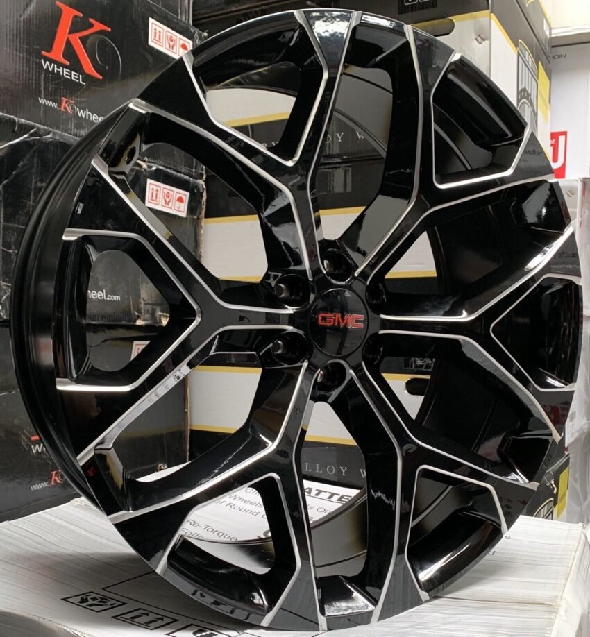 28” SNOWFLAKE BLACK MILLED CHEVY SILVERADO TAHOE WHEELS SIERRA YUKON RIMS TIRES