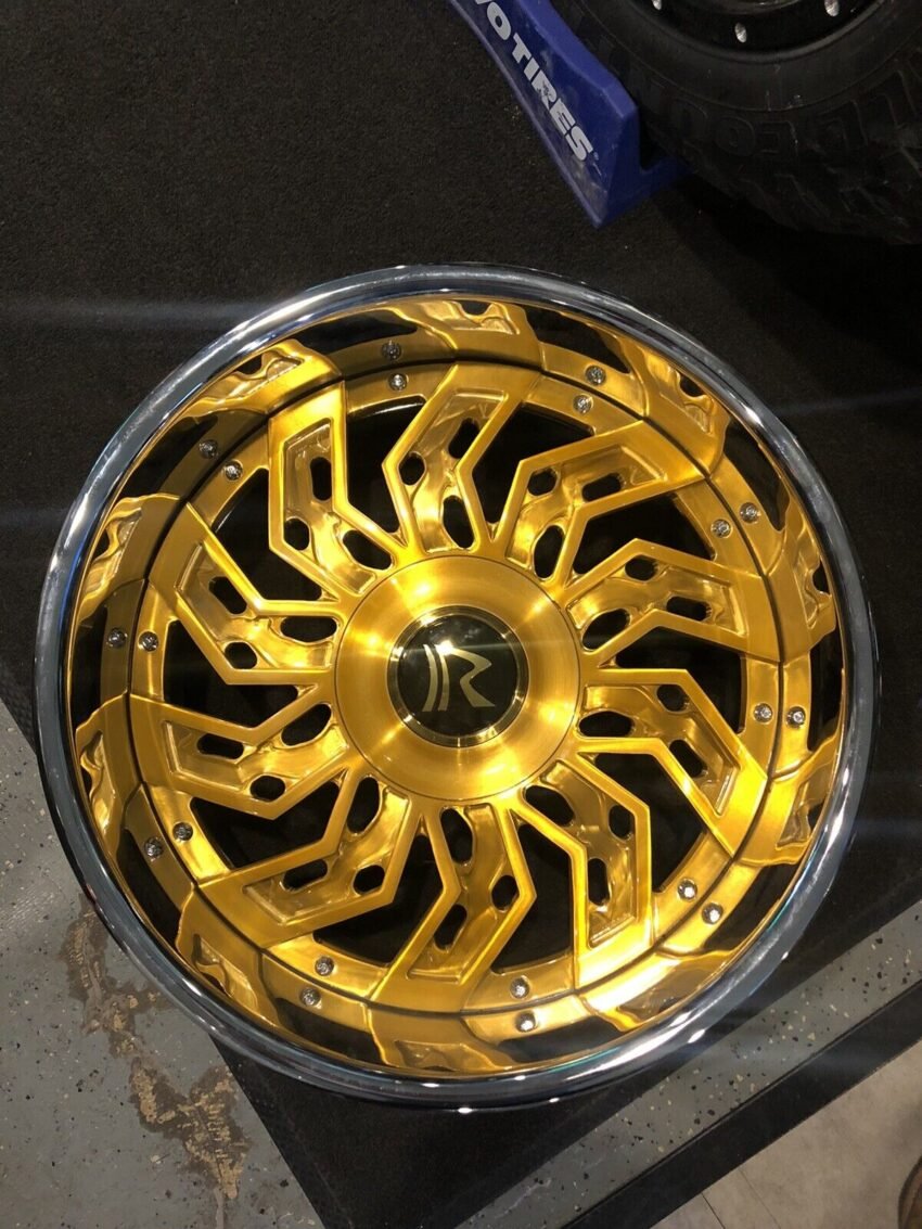 RUCCI Forged 20” Staggered RATCHET Gold/chrome 5x120.65 2pc Wheels In Stock - Image 2