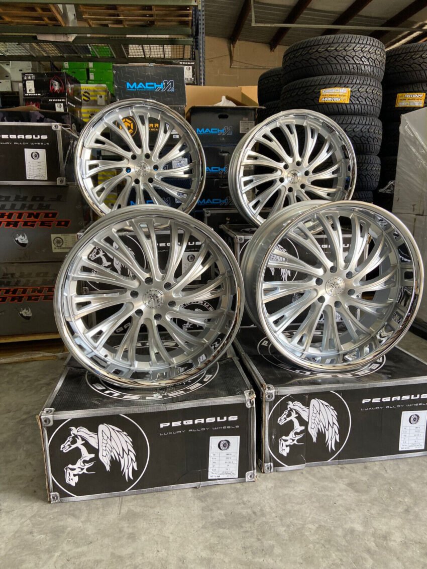 24" Pegasus Wheels - Staggered 24x9 24x10 - 6x139.7 - Floating Cap