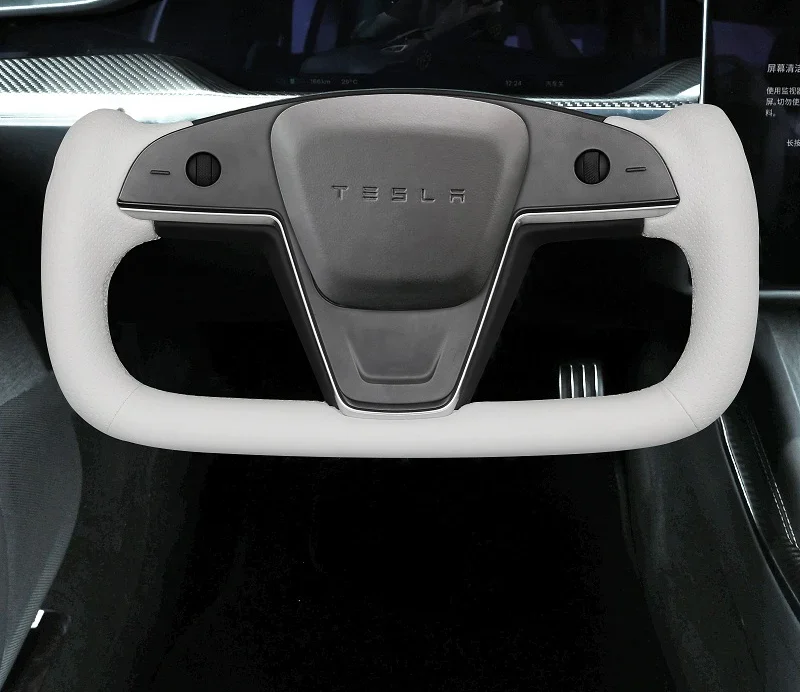 Hand Stitch Car Steering Wheel Cover for Tesla Yoke Model S 2021-2023 / Model X 2021-2023 - Image 9
