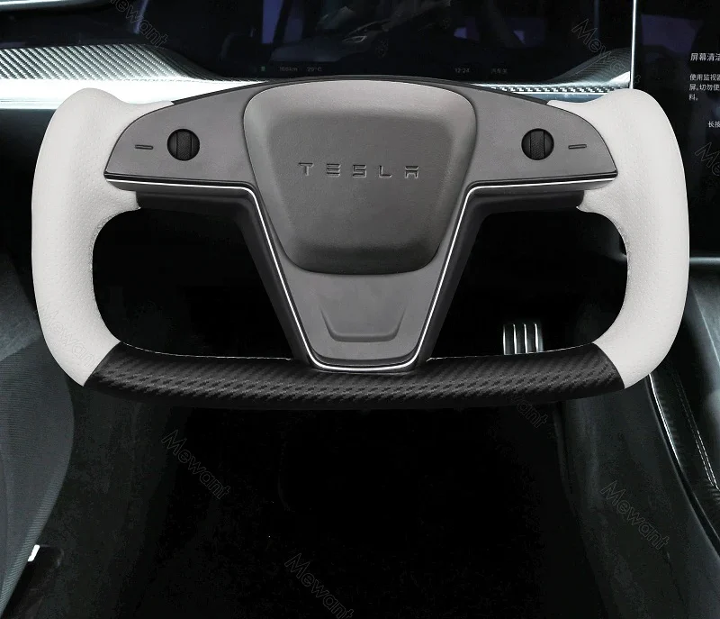 Hand Stitch Car Steering Wheel Cover for Tesla Yoke Model S 2021-2023 / Model X 2021-2023 - Image 8