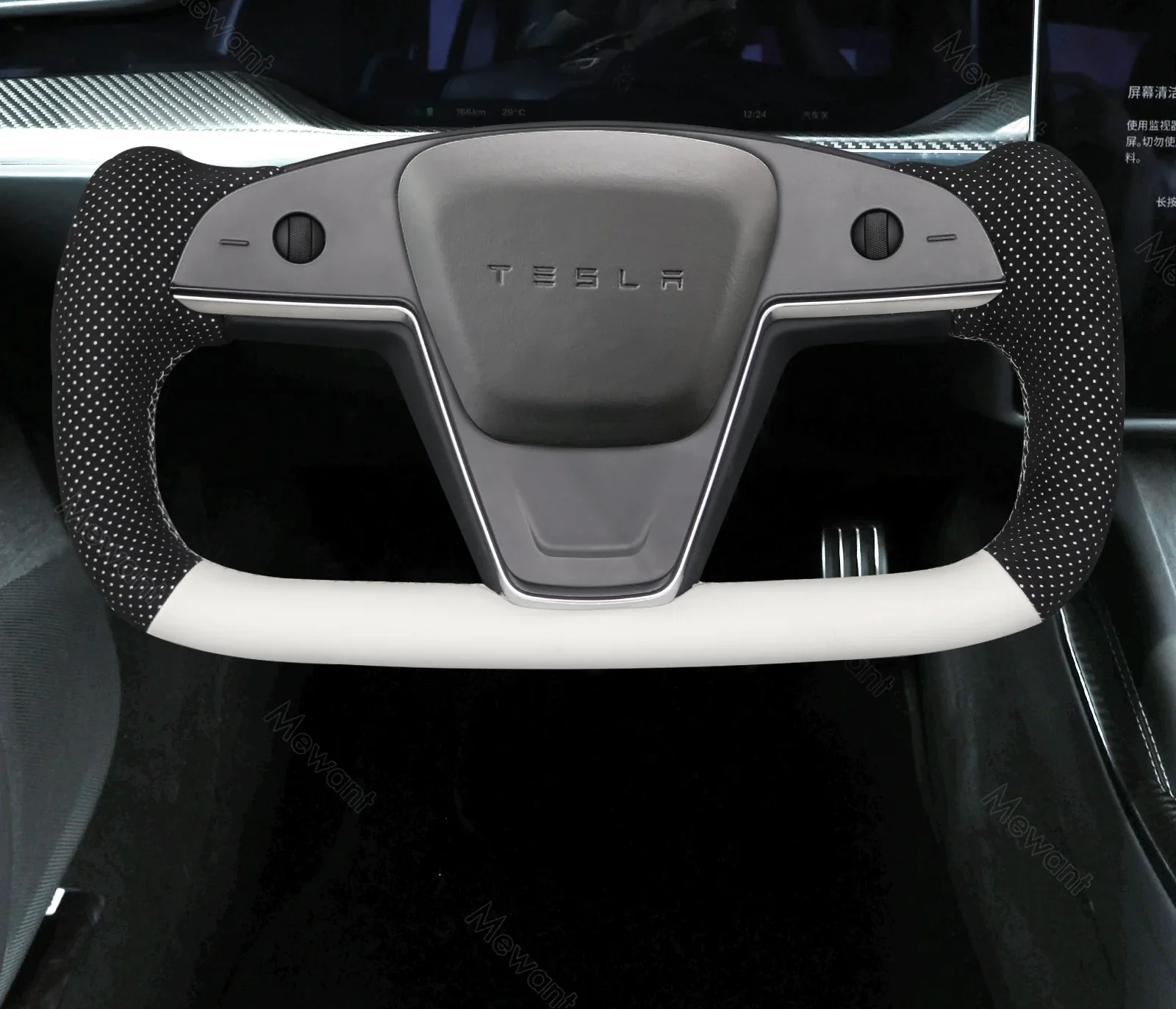 Hand Stitch Car Steering Wheel Cover for Tesla Yoke Model S 2021-2023 / Model X 2021-2023 - Image 7