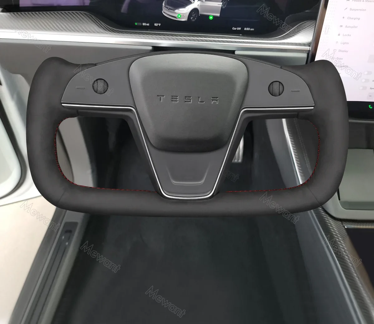 Hand Stitch Car Steering Wheel Cover for Tesla Yoke Model S 2021-2023 / Model X 2021-2023 - Image 5