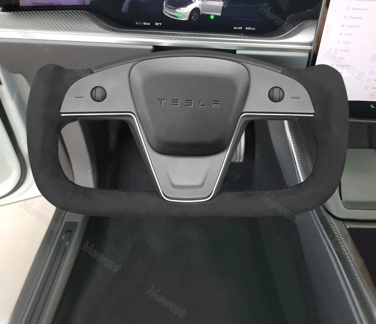 Hand Stitch Car Steering Wheel Cover for Tesla Yoke Model S 2021-2023 / Model X 2021-2023 - Image 2