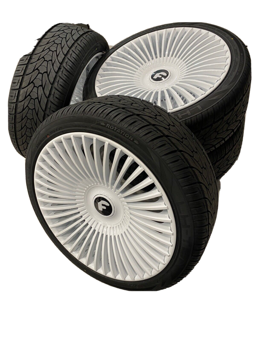 24” forgiato Trimestre ECL Bentley rims W/ Big Floating Caps!