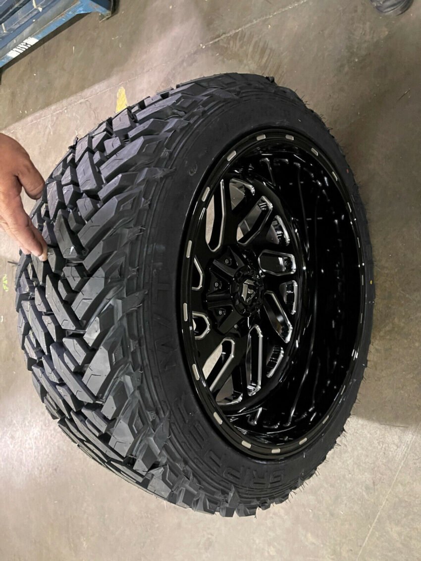 22x12 Fuel D581 Triton Black Wheels Rim 35" MT Tires 6x5.5 GMC Sierra 1500 Yukon - Image 3