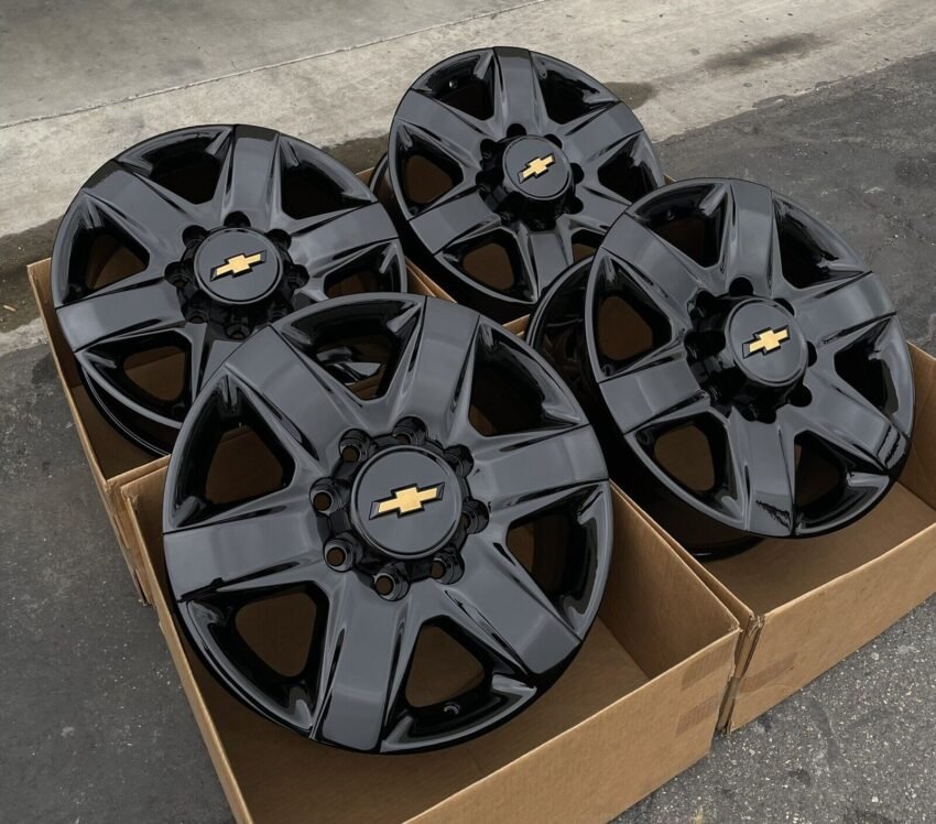 Chevrolet Silverado 2500 3500 HD Gloss Black Wheels Rims - Image 2