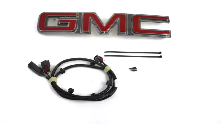 2020-2021 GMC Sierra Illuminated Front Grille Emblem Red OEM - Image 2