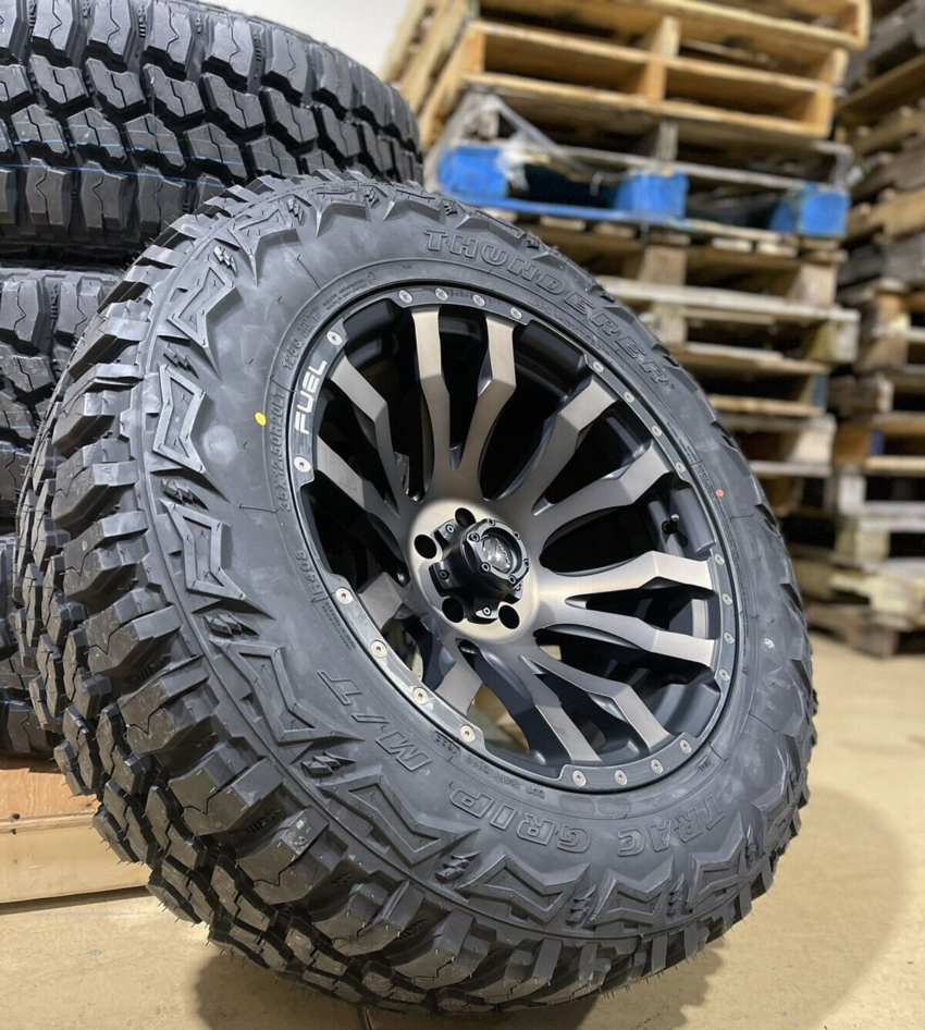 4 20x10 Fuel D674 Blitz Black Wheels Rims 35" MT Tires 5X5 Jeep Wrangler JK JL - Image 2