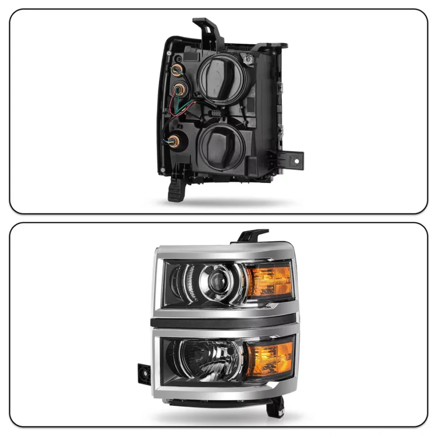 2014-2015 CHEVROLET SILVERADO 1500 PROJECTOR HEADLIGHTS WITH/ CHROME TRIM - Image 5