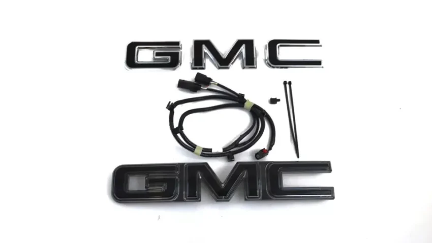 2019-2022 GMC Sierra Illuminated Front Grille Emblem Black OEM - Image 4