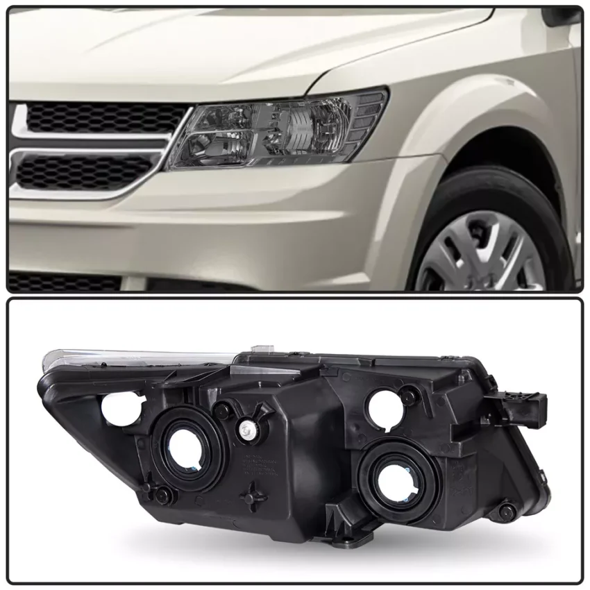 Headlights Assembly for 2009-2018 Dodge Journey | Smoke Lamps Clear Corner Sets | OEM Quality - Image 5