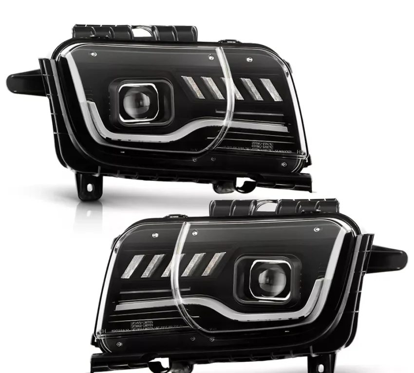 2010-2013 Chevrolet Camaro [Halogen Models] LED DRL Strip + Sequential Switchback Turn Signal Projector Headlights – Black